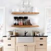 Bamboo Floating Wood Wall Shelves - Set of 2, 16 Inches, Waterproof, Perfect for Living Room, Kitchen, Bathroom, Bedroom, Office, Stylish Decorative Shelf for Books, Plants, and More