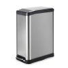 HomeZone 45-Liter/ 12 Gallon Stainless Steel Rectangular Step Kitchen Trash Can
