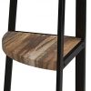 O&K FURNITURE 5 Shelf Industrial Corner Bookcase and Shelf