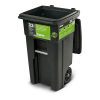 32 Gal. Green Trash Sealed Stop Bar Journals Can with Wheels