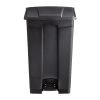 Safco Products Plastic Step-On Trash Can, Black, Hands-free Disposal