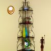 4-Shelf Corner Bookcase Cappuccino and Copper