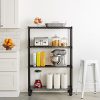 AmazonBasics 4-Shelf Shelving Storage Unit on 3'' Wheel Casters