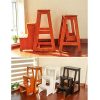 Folding Ladder 3-Tier Step Stool Wood Adult Foldable Bed Steps