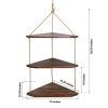 ASLINY Rustic Floating Corner Shelves Wall Mounted, 3 Tier Wood Storage