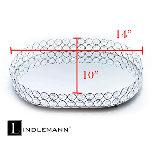Lindlemann Mirrored Crystal Vanity Tray - Ornate Decorative Tray for Perfume