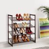 LANGRIA 4-Tier Metal Shoe Rack Utility Shoe Tower Shoe Organizer Shelf
