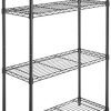 AmazonBasics 4-Shelf Shelving Storage Unit on 3'' Wheel Casters