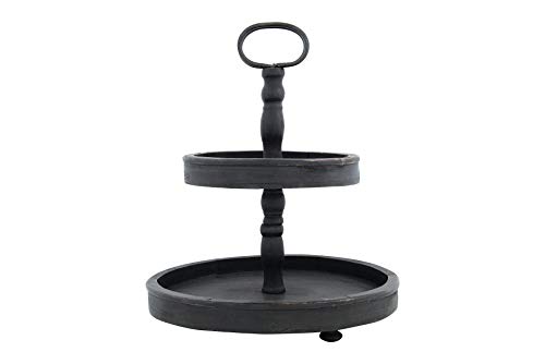 Creative Co-op Distressed Wood 2-Tier Tray
