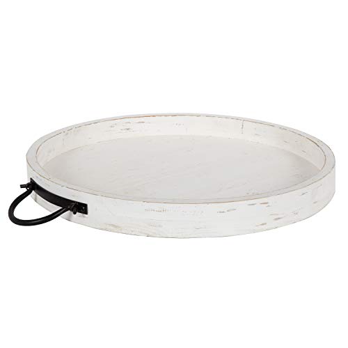 Kate and Laurel Marmora Wood and Metal Round Tray