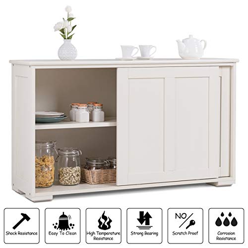 Costzon Kitchen Storage Sideboard, Antique Stackable Cabinet