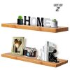 Floating Wall Shelves,Natural Bamboo,Corner Shelves,Display Ledge Shelf