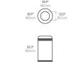 simplehuman 115 Liter / 30 Gallon Bullet Open Top Trash Can Commercial Grade