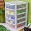 STERILITE Small 5 Drawer Unit Case of 4, White