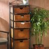 5 Drawer  Storage Unit w/ Wicker Baskets - Versatile Tower