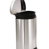 simplehuman 10 Liter / 2.3 Gallon Stainless Steel Small Semi-Round Bathroom Step