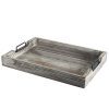 Distressed Torched Wood 20-Inch Serving Tray