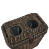 The Basket Lady Wicker Drop-in Divided Recycling Basket