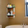 Vdomus Bathroom Tempered Glass Corner Shelf, 2 Tier Shower Shelve