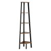 VASAGLE Industrial Corner Shelf, 5-Tier Bookshelf, Plant Stand