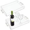 mDesign Modern Acrylic Rectangular Serving Tray with Handles for Food