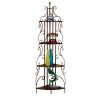 4-Shelf Corner Bookcase Cappuccino and Copper