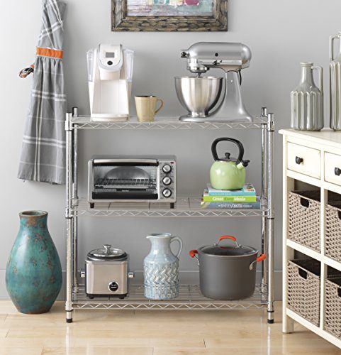 Whitmor Supreme 3 Tier Shelving with Adjustable Shelves and Leveling Feet