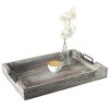 Distressed Torched Wood 20-Inch Serving Tray