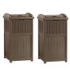 Suncast Home Outdoor Patio Resin Wicker Trash