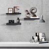 AHDECOR Floating Wall Mounted Shelves, Set of 3 Display Ledge Shelves