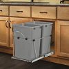 Rev-A-Shelf  - Double 35 Qt. Pull-Out Silver and Chrome Waste Container