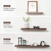 Floating Wall Shelves Wood - Elevate Your Décor with Rustic Hanging Display Ledges in Pecan Finish for Living Room, Bedrooms, Kitchen, and Bathroom