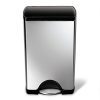 simplehuman 38 Liter / 10 Gallon Stainless Steel Rectangular Kitchen Step Trash Can