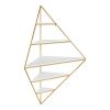 Kate and Laurel Melora Modern Corner Wall Shelf: Elevate Your Space with Gold Elegance and Chic White Shelves