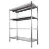 Stainless Steel Shelving Units: Heavy-Duty 4-Tier Storage Solution for Kitchen, Office, and Garage