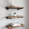 3 Rustic Floating Shelves Industrial Wood Shelves Wall Storage
