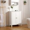 VASAGLE Bathroom Floor Storage Cabinet with Double Door Adjustable Shelf
