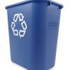 Rubbermaid Commercial Products Plastic Resin Deskside Recycling Can