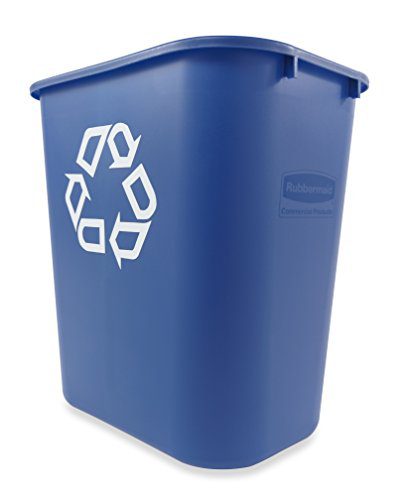 Rubbermaid Commercial Products Plastic Resin Deskside Recycling Can