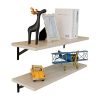 AUXLEY Wood Wall Mounted Floating Shelves Rustic Storage