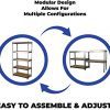 MonsterRax 18"x48"x72" Modular Garage Shelving - Hammertone Steel Storage