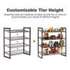 LANGRIA 4-Tier Metal Shoe Rack Utility Shoe Tower Shoe Organizer Shelf