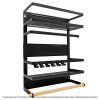 Magnetic Fridge Spice Rack Organizer (Large with 6 Utility Hooks)