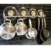 Wallniture Kitchen Wall Mount Rail Towel Bar Rack with Hooks Stainless Steel