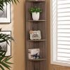 Kings Brand Furniture Wood Wall Corner 5 Tier Bookshelf Display Stand