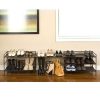 Seville Classics 3-Tier Stackable 9-Pair Woodgrain Resin Slat