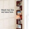 CORNER WALL SHELVES Stackable 5 Tier Oak Zig Zag Cherry
