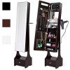 Best Choice Products Full Length LED Mirrored Jewelry Storage Organizer Cabinet