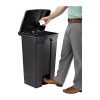 Safco Products Plastic Step-On Trash Can, Black, Hands-free Disposal
