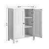 VASAGLE Bathroom Floor Storage Cabinet with Double Door Adjustable Shelf